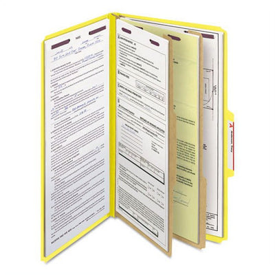 Smead Colored Pressboard Classification Legal Folders, Yellow
