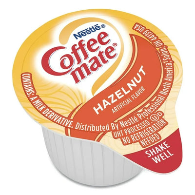 Coffee-Mate Liquid Coffee Creamer Mini Cups - Hazelnut 180/Case, Best by 2/24