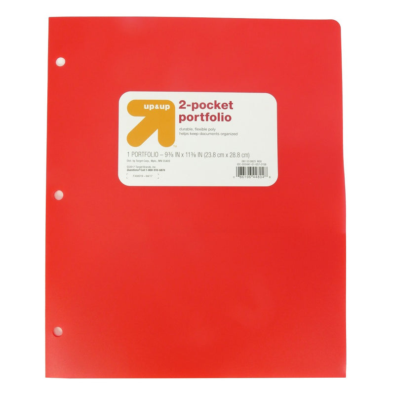 2 Pocket Plastic Folder Red - 24 Pack