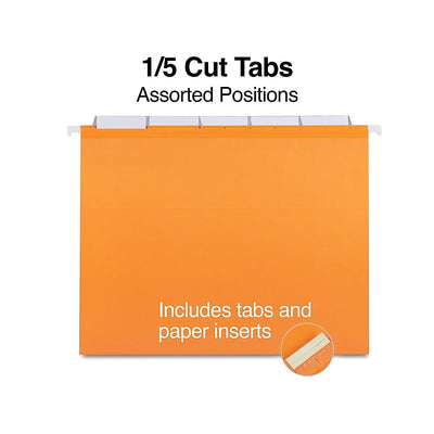 Staples Reinforced Hanging File Folders, 5-Tab, Letter Size