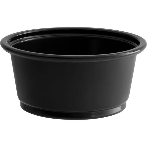 Choice Black Plastic Souffle Cup / Portion Cup - 2 oz. - 2500/Case