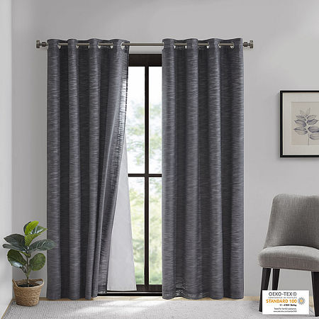 95-Inch Cotton Window Curtain Panel Total Blackout