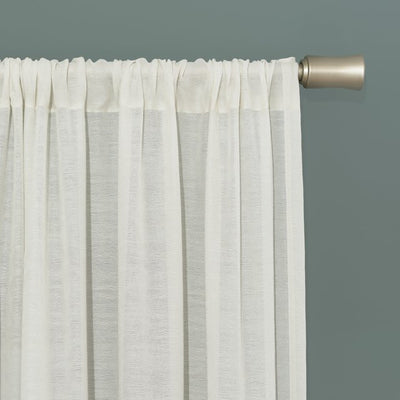 Subtle Foliage Recycled Fiber Sheer Curtain Panel in Cream