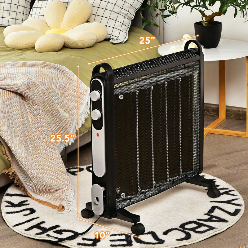 1500W Electric Mica Space Heater Portable Space Heater