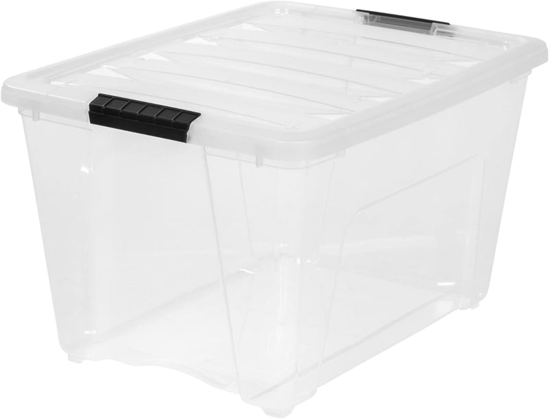 IRIS Clear View Plastic Storage Bin with Lid and Secure Latching, 53 qt