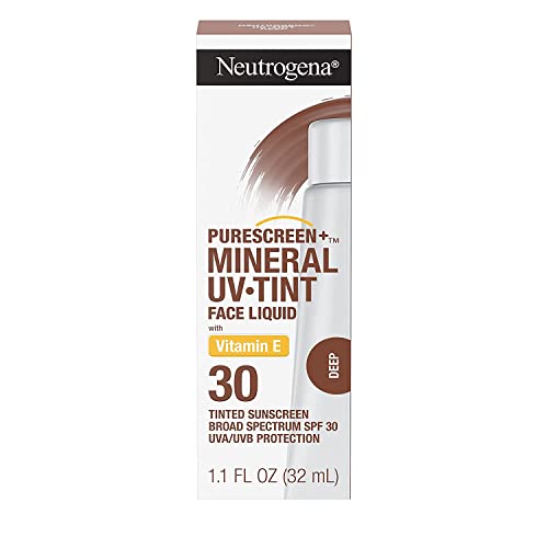 Neutrogena Purescreen+ Tinted Mineral Face Sunscreen, Deep, 1.1 fl oz