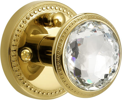Crystal Door Knobs with Lock, Gold