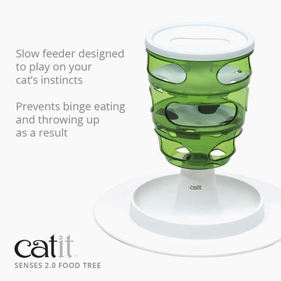 Catit Senses 2.0 Food Tree - Sturdy Tree-Shaped Slow Feeder