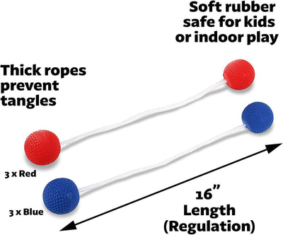Ladder Toss Indoor & Outdoor Game Set w/6 Soft Rubber Bolo Balls