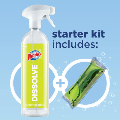 Windex Dissolve Concentrated Pods, Multisurface Cleaner Starter Kit
