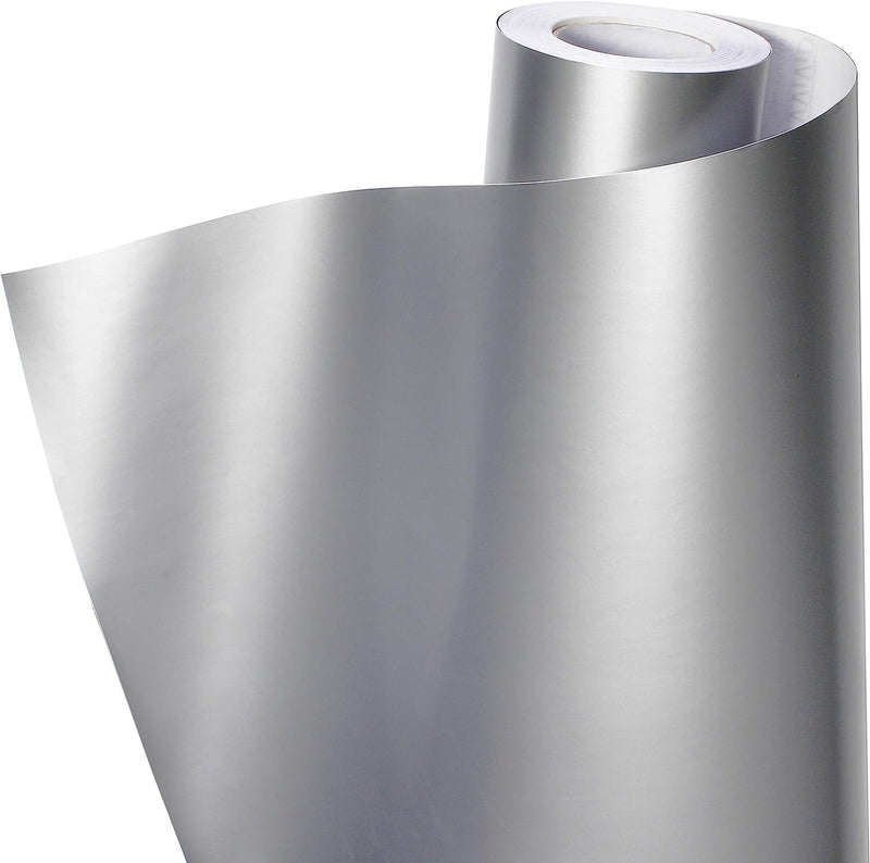 Premium Satin Semi-Gloss White Aluminum Adhesive Vinyl Wrap Roll (50ft x 5ft)