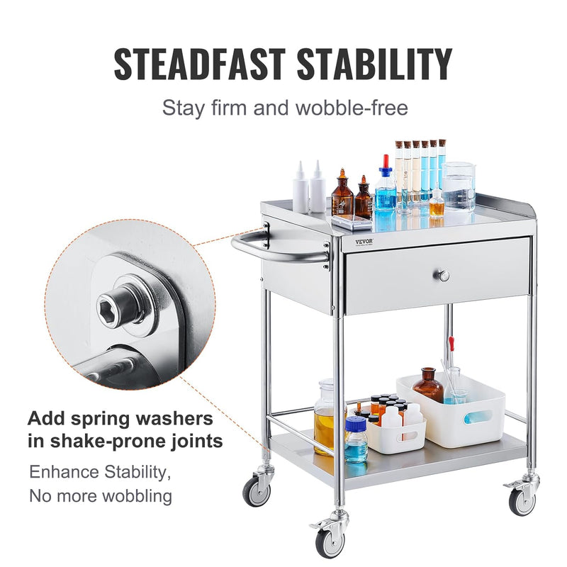 2 Layers Stainless Steel Cart