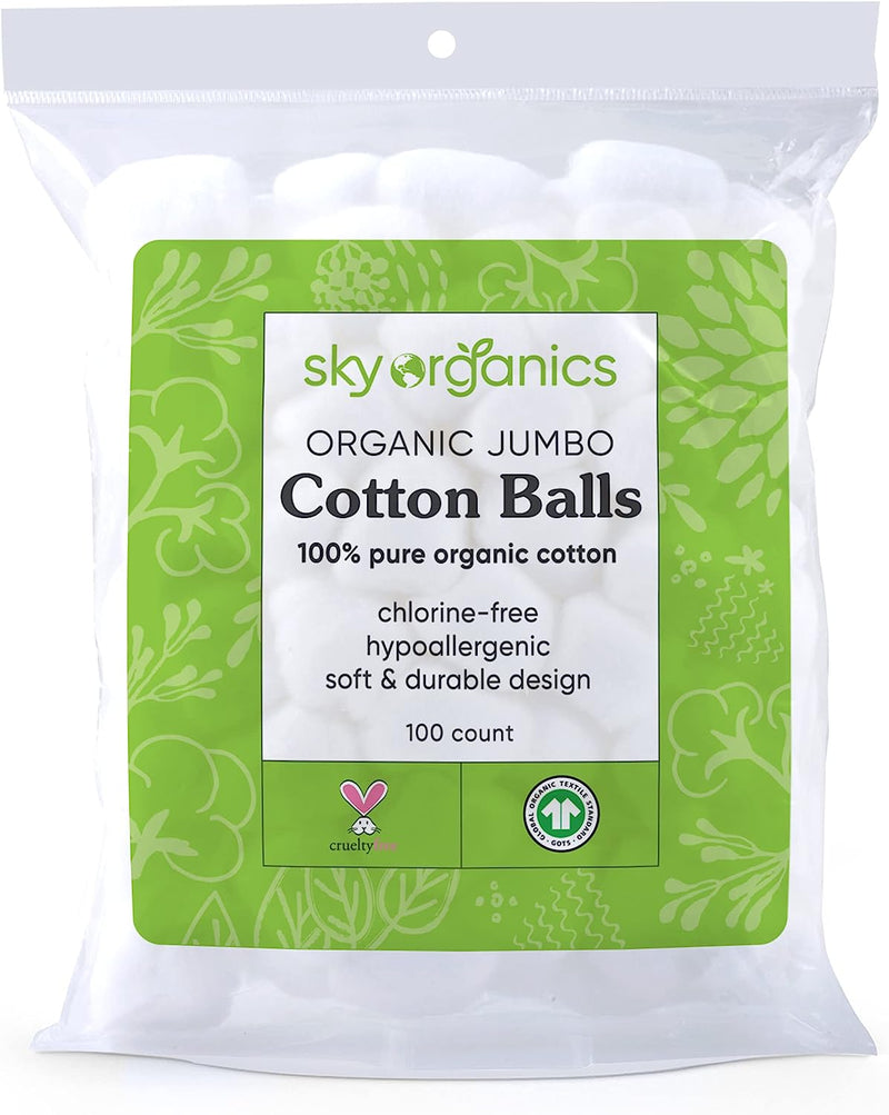 Organic Jumbo Cotton Balls, 100/Case