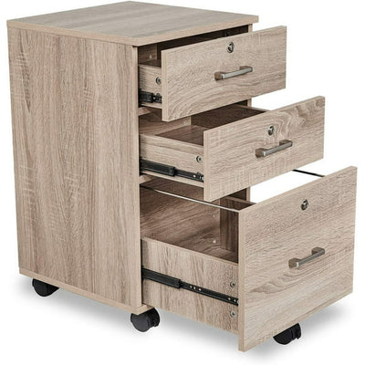 Rolling Wood File Cabinet with Lock