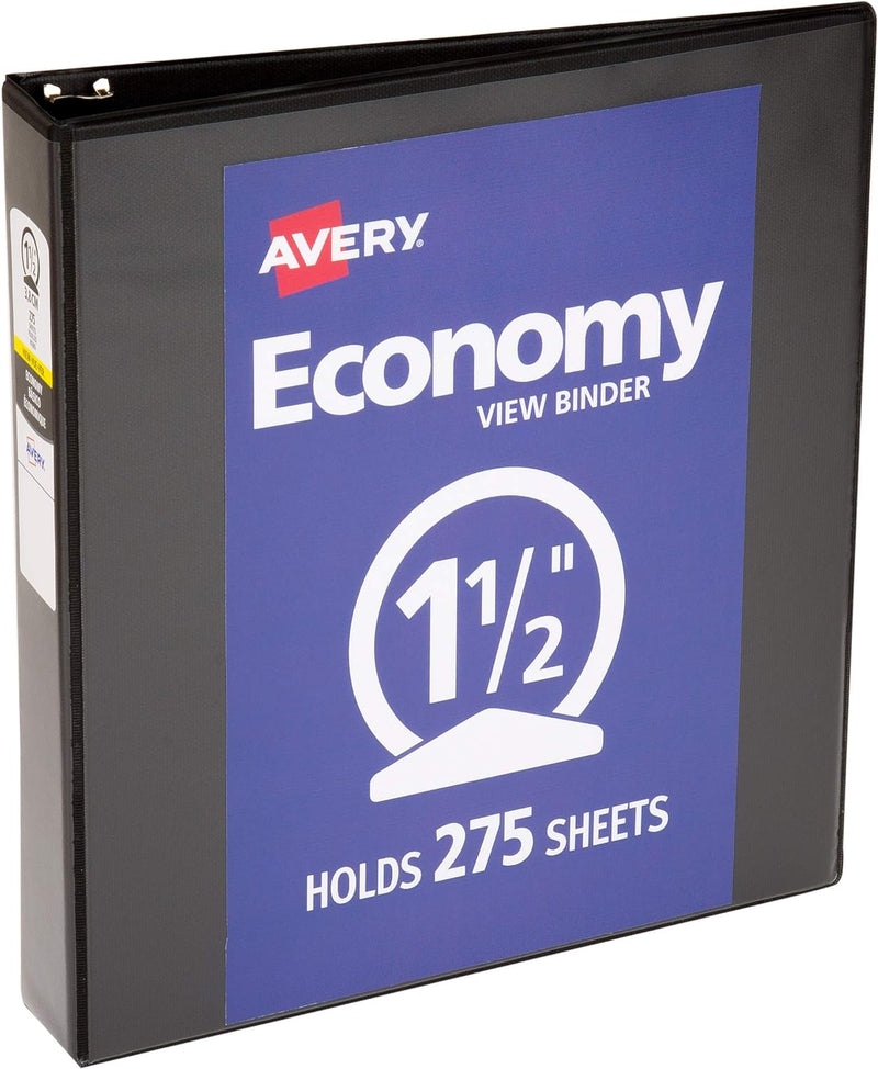 Avery Economy Vinyl Round Ring View Binder, 1-1/2&