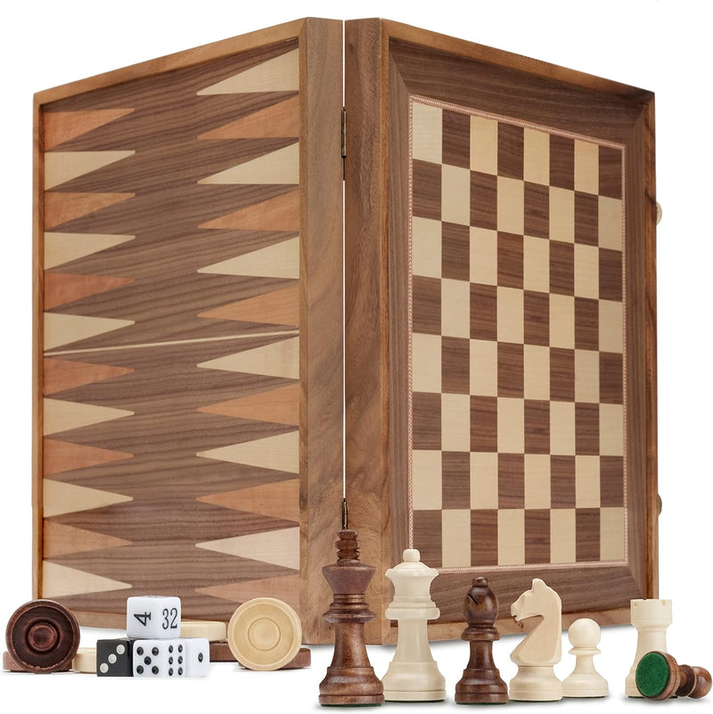 A&A 16 inch Deluxe 3 in 1, Chess/ Checker/ Backgammon