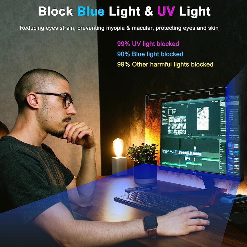 Over-Monitor Blue Light Screen Protector, 21.5"
