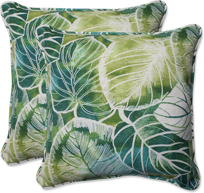 Tropic Floral Indoor/Outdoor Accent Throw Pillow, Green/Ivory