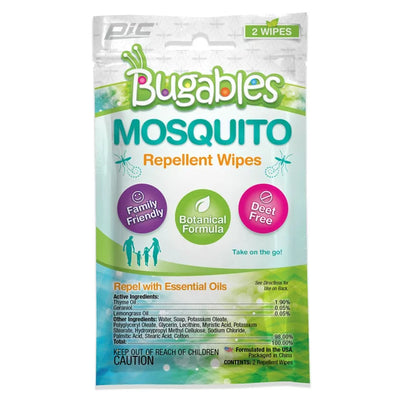 Bugables Deet Free Mosquito Repellent Wipes, 2ct