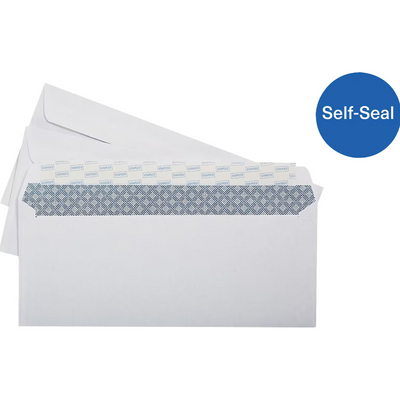Quill Brand Self Seal Security Tinted #10 Left Window Envelope, 500/Box