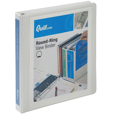 Quill Brand® Standard 1" 3 Ring View Binder
