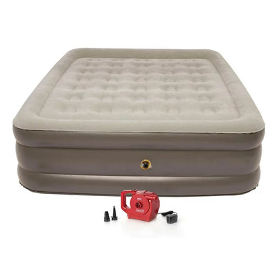 18in Raised Air Mattress, with Rechargeable Pump, Queen