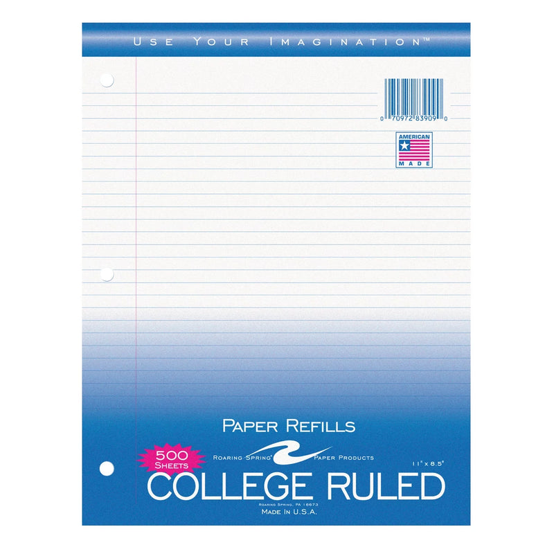 FILLER PAPER 8.5"x11" COLLEGE RULED WITH MARGIN