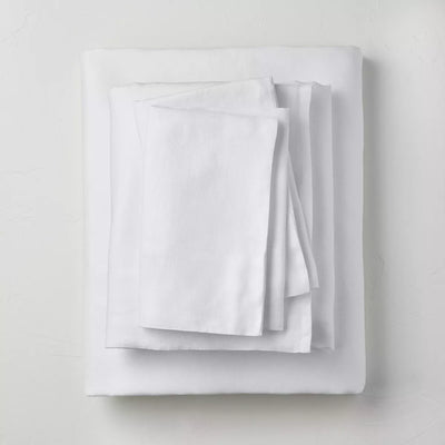 100% Washed Linen Solid Sheet Set  -  Full