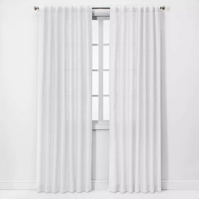 1pc Light Filtering Linen Window Curtain Panel - 54" x 95"