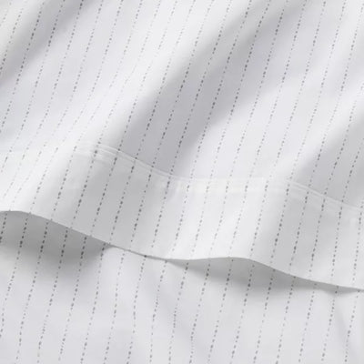 Twin 300 Thread Count Organic Cotton Printed Sheet Set White/Gray