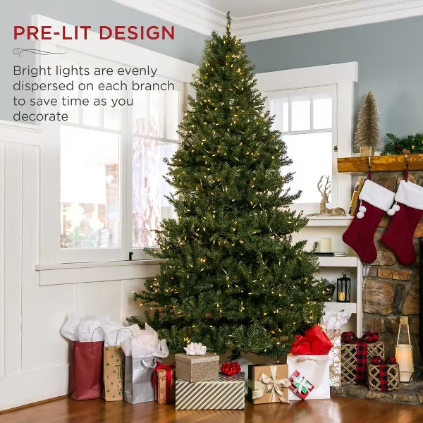 7.5ft Pre-Lit Hinged Douglas Full Fir Artificial Christmas Tree