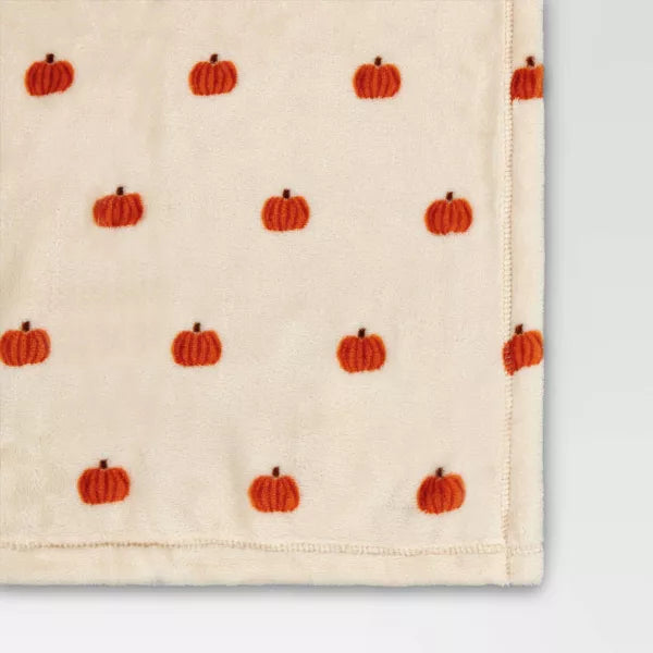Mini Pumpkin Printed Halloween Throw Blanket