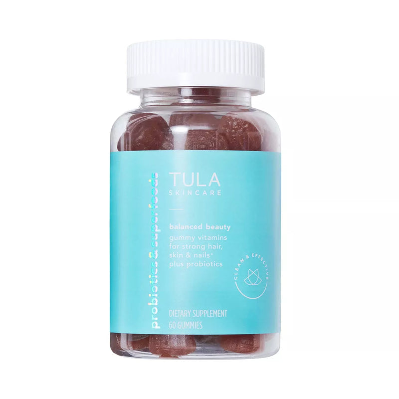 TULA SKINCARE Balanced Beauty Gummy Vitamins Plus Probiotic; Best By 01/23