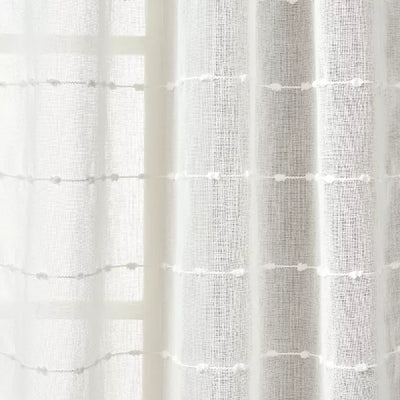 Set of 2  Sheer Window Curtain Panels White- 84"x38"