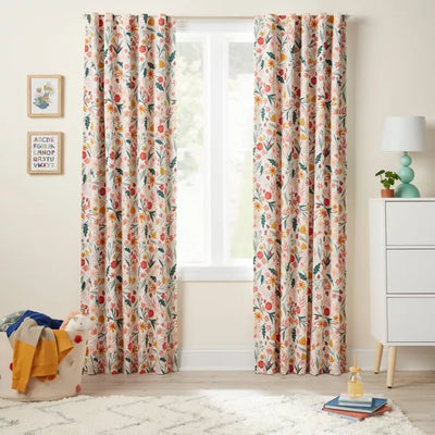 84" In the Garden Full Printed Blackout Kids' Curtain Panel