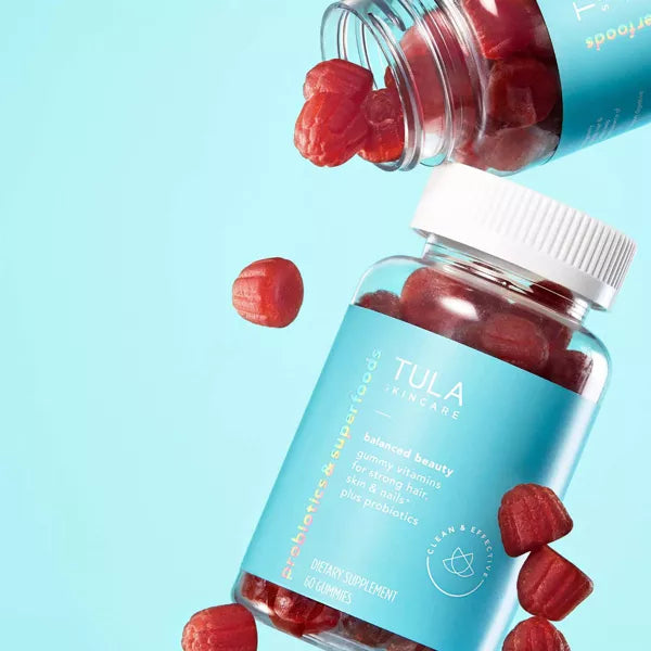 TULA SKINCARE Balanced Beauty Gummy Vitamins Plus Probiotic; Best By 01/23