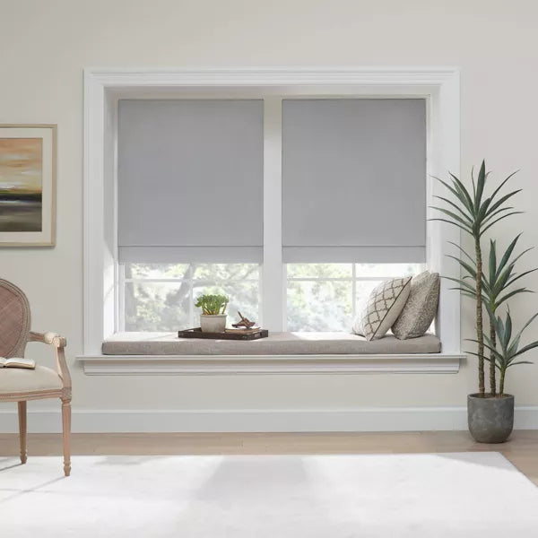 Faux Silk Total Blackout Cordless Roman Blind and Shade, 35" x 64"