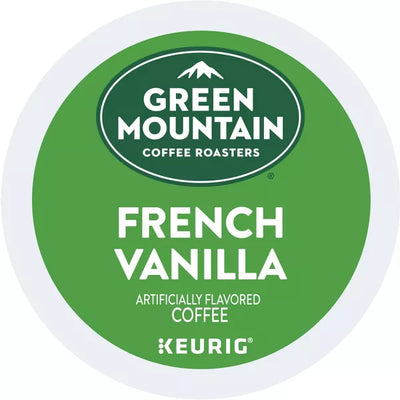 Green Mountain French Vanilla Silk K-Cup Pods, Light Roast, 24/Box, Best By: 09/25