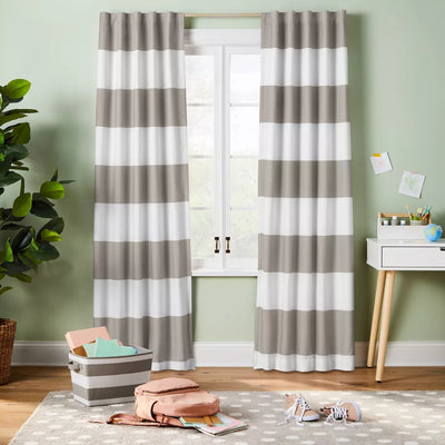84" Blackout Rugby Striped Kids' Panel Gray