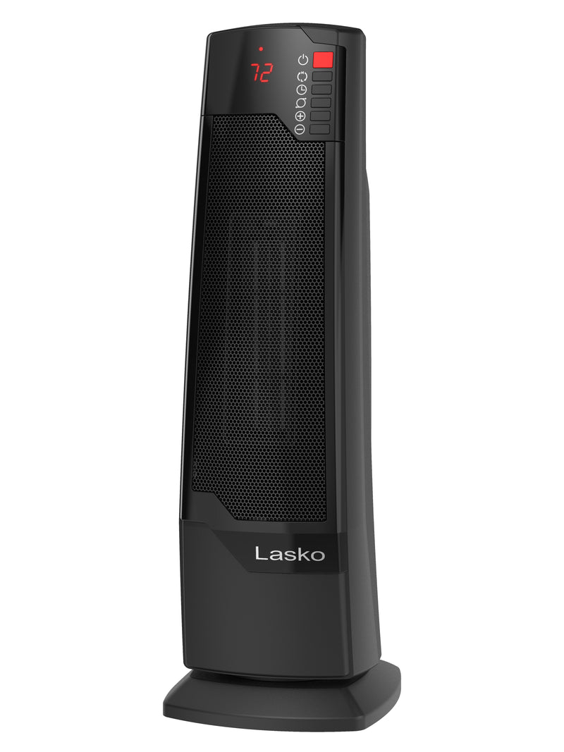 Lasko 1500W Oscillating Ceramic Tower Electric Space Heater with Remote, Black