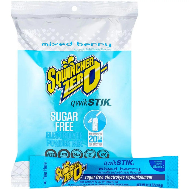 Sqwincher Zero Qwik Stik Sugar Free, Mixed Berry, 16-20 0z