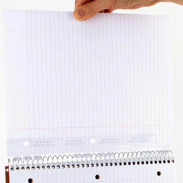 Reinforced Insertable Notebook Paper College Ruled, 75 Sheets