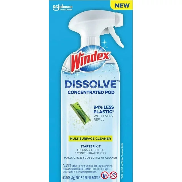Windex Dissolve Concentrated Pods, Multisurface Cleaner Starter Kit