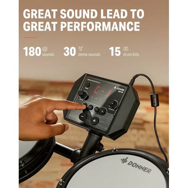 Electric Drum Set for Beginner with 180+ Sounds