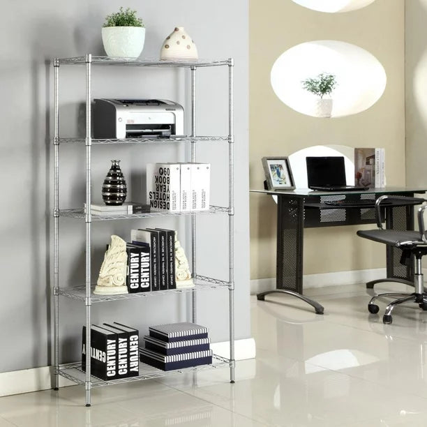 Steel Storage Rack for Office Kitchen, Silver