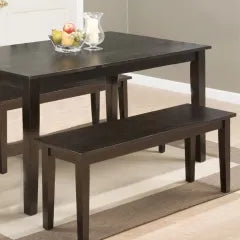 Kitchen Bench for 4 Dining Room Set for Small Spaces Table with Chairs, Dark Brown; Damaged Assembled