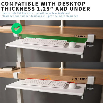 White Extra Sturdy Clamp-on Under Desk Tray