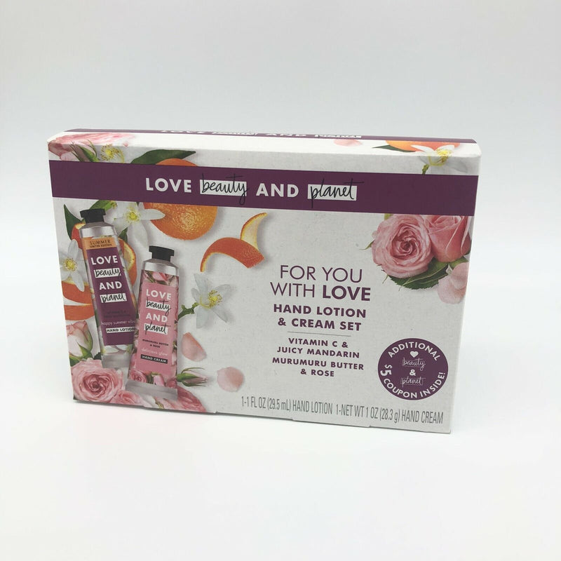 Love Beauty and Planet Hand Lotion & Cream Set Happy Summer Vibes Delicious Glow
