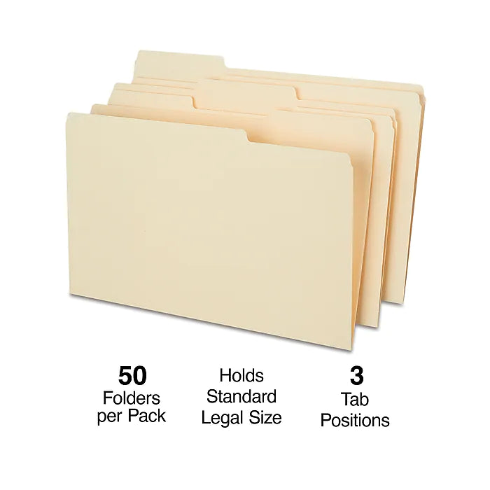 Staples® Heavy Duty File Folder, 50/Box