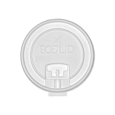 Eco-Products EcoLid Straw Slot Polystyrene Lid, 10-20 oz., White, 600/Carton